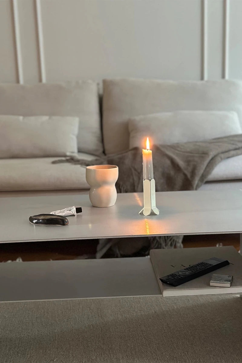 LURA_3 | Aluminium Sofabord, 80 cm m. hylde - RÅM